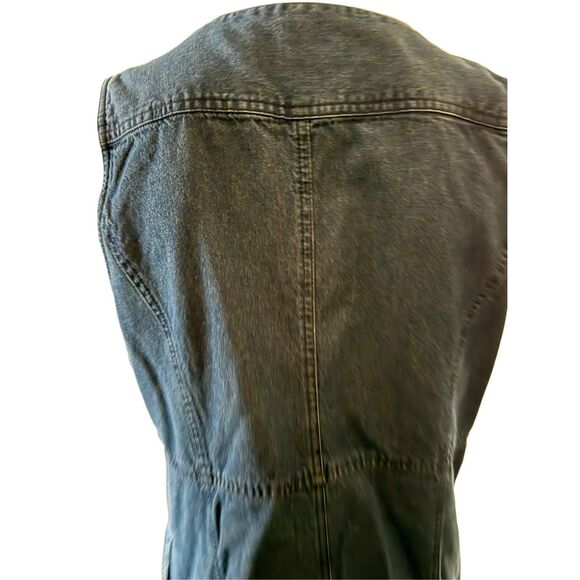 Ms Chaus women’s 90s vintage long sleeve denim blue jean collared dress midi lar - Picture 2 of 5